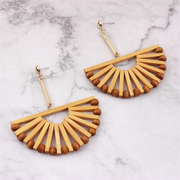 Wood & 18K Gold-Plated Fan Drop Earrings Sale