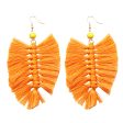 Yellow Howlite Palm Leaf Drop Earrings Discount