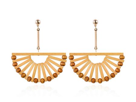 Wood & 18K Gold-Plated Fan Drop Earrings Sale