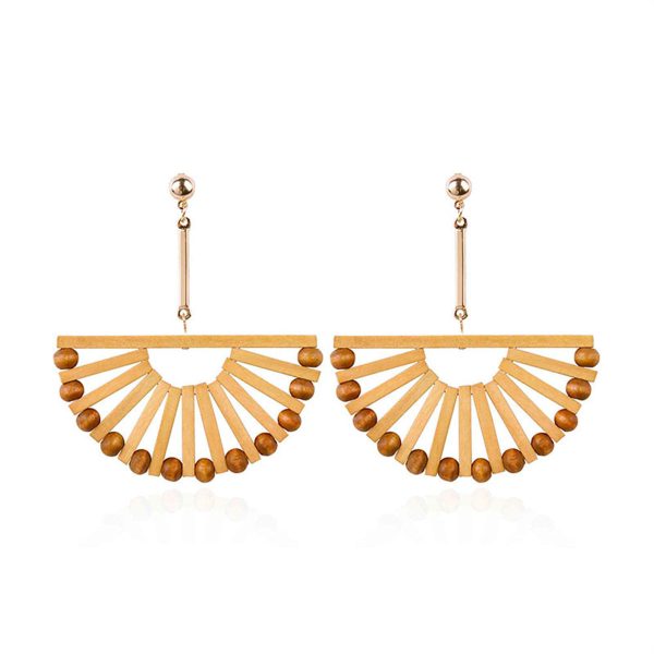 Wood & 18K Gold-Plated Fan Drop Earrings Sale