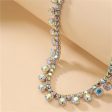 Iridescent Cubic Zirconia & Silver-Plated Double Layer Necklace Online Hot Sale