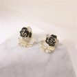 Black Enamel & Crystal Flower Ear Jacktes Hot on Sale