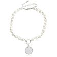 Pearl & White Shell Silver-Plated Round Pendant Necklace Online now