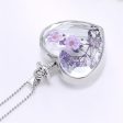 Purple Peach Blossom & Resin Heart Pendant Necklace For Discount