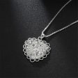 Silver-Plated Filigree Heart Pendant Necklace Cheap