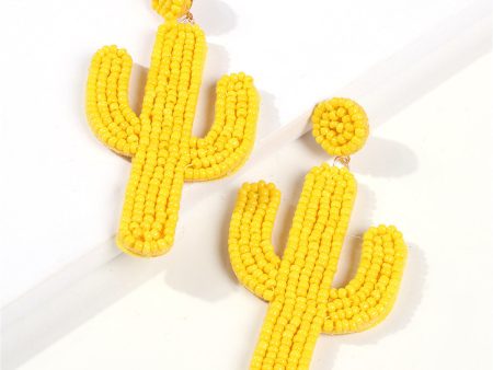 Yellow Howlite & 18K Gold-Plated Cactus Drop Earrings Discount