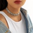 Silver-Plated Marquise Choker Necklace Discount