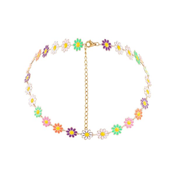 Pink & 18K Gold-Plated Multicolor Daisy Station Necklace Online Sale