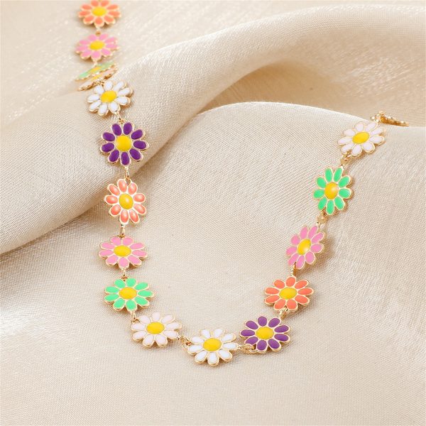 Pink & 18K Gold-Plated Multicolor Daisy Station Necklace Online Sale