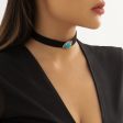 Turquoise & Silver-Plated Choker Necklace Cheap