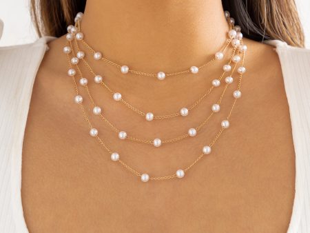 Pearl & 18K Gold-Plated Layered Statement Necklace Sale