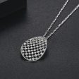 Cubic Zirconia & Silver-Plated Openwork Oval Pendant Necklace For Discount