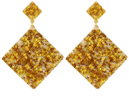 Yellow Resin & 18K Gold-Plated Star Rhombus Earrings Online Hot Sale