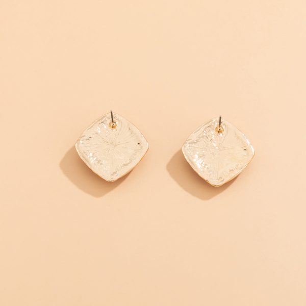 Black Enamel & Pearl 18K Gold-Plated Rhombus Stud Earrings Online now