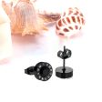 Black Cubic Zirconia & Black Round Roman Numeral Stud Earrings For Discount