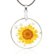 Yellow Mum Pendant Necklace Cheap