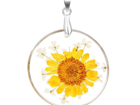 Yellow Mum Pendant Necklace Cheap