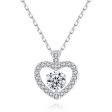 Crystal & Cubic Zirconia Openwork Heart Pendant Necklace Fashion