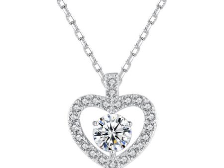 Crystal & Cubic Zirconia Openwork Heart Pendant Necklace Fashion