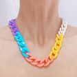 Red Multicolor Acrylic & 18K Gold-Plated Cuban Chain Collar Necklace Online Sale