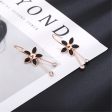 Black Cubic Zirconia & 18K Rose Gold-Plated Flower Drop Earrings Discount