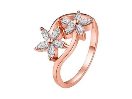 Crystal & 18K Rose Gold-Plated Double Clover Ring Online Hot Sale