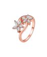 Crystal & 18K Rose Gold-Plated Double Clover Ring Online Hot Sale