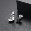 Black Cubic Zirconia & Silver-Plated Stocking Stud Earrings Online Hot Sale