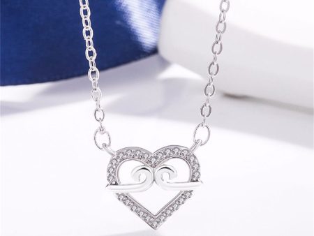 Cubic Zirconia & Silver-Plated Swirl Heart Pendant Necklace Sale