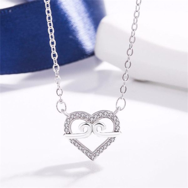 Cubic Zirconia & Silver-Plated Swirl Heart Pendant Necklace Sale