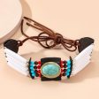 White & Turquoise Boho-Style Choker Necklace Online Hot Sale