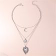 Pearl & Silver-Plated Moon Sun Heart Pendant Layered Necklace Online