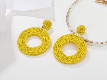 Yellow Howlite & Silver-Plated Beaded Round Drop Earring Online Hot Sale