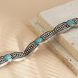 Turquoise & Silver-Plated Oval-Cut Choker Necklace on Sale