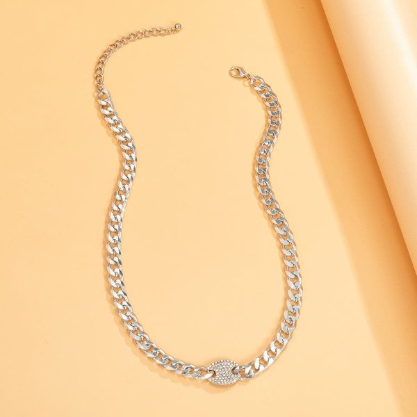 Cubic Zirconia & Silver-Plated Oval Cable Chain Necklace Online Hot Sale