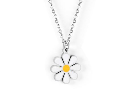 Yellow & Stainless Steel Mum Pendant Necklace Online