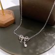 Cubic Zirconia & Silver-Plated Bow Pendant Necklace For Discount