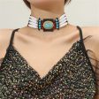 White & Turquoise Boho-Style Choker Necklace Online Hot Sale