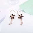 Black Cubic Zirconia & 18K Rose Gold-Plated Flower Drop Earrings Discount