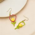 Yellow Enamel & 18K Gold-Plated Open Tulip Drop Earrings on Sale