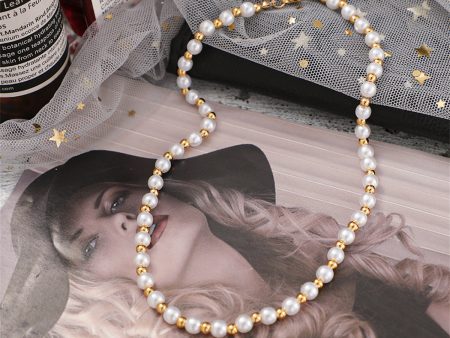 Pearl & 18K Gold-Plated Station Beaded Necklace Sale