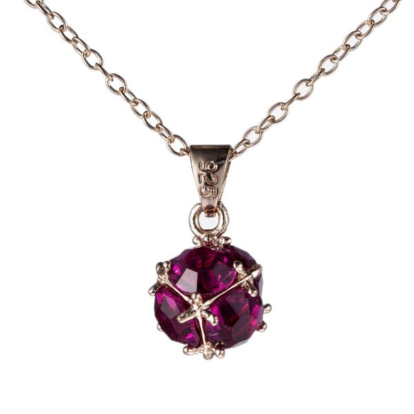 Rose Crystal & 18K Rose Gold-Plated Pendant Necklace For Cheap