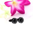 Black Cubic Zirconia & Black Round Roman Numeral Stud Earrings For Discount