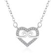 Cubic Zirconia & Silver-Plated Swirl Heart Pendant Necklace Sale