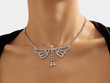 Cubic Zirconia & Silver-Plated Wings Pendant Necklace Supply