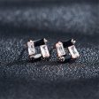 Black Cubic Zirconia & 18K Rose Gold-Plated Square Stud Earrings Fashion