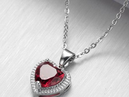 Rose Crystal & Silver-Plated Heart Halo Pendant Necklace Hot on Sale