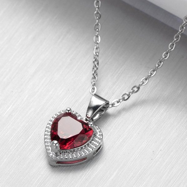 Rose Crystal & Silver-Plated Heart Halo Pendant Necklace Hot on Sale