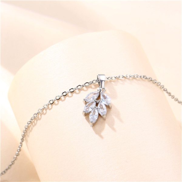 Marquise Crystal & Silver-Plated Leaves Pendant Necklace Online Hot Sale