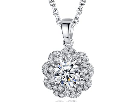 Crystal & Cubic Zirconia Flower Pendant Necklace Online Sale